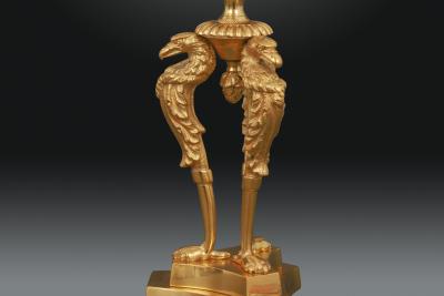Regency Gilt Bronze Candlesticks Designed by Cheney of London
