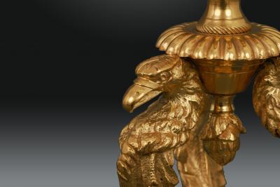 Regency Gilt Bronze Candlesticks Designed by Cheney of London