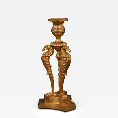 Regency Gilt Bronze Candlesticks Designed by Cheney of London