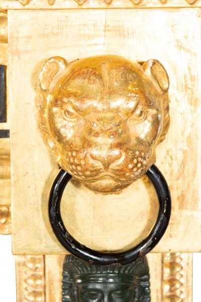 Regency Giltwood And Ebonized Overmantle Mirror