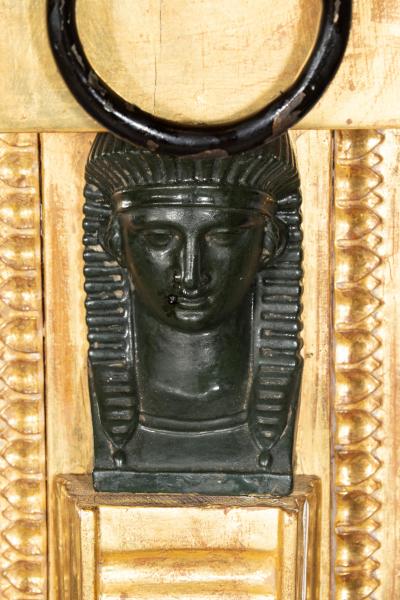 Regency Giltwood And Ebonized Overmantle Mirror