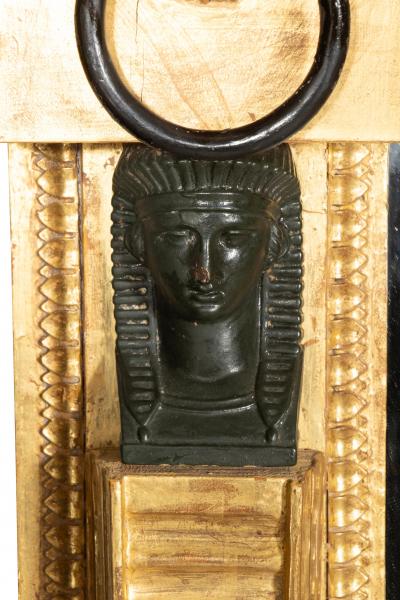 Regency Giltwood And Ebonized Overmantle Mirror