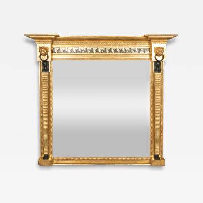 Regency Giltwood And Ebonized Overmantle Mirror