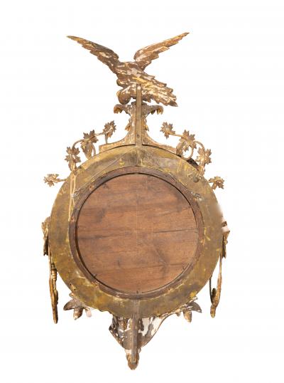Regency Giltwood Convex Girandole Mirror