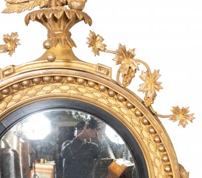 Regency Giltwood Convex Girandole Mirror