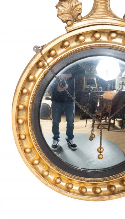 Regency Giltwood Convex Mirror