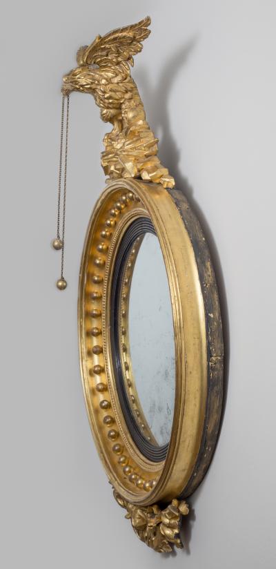 Regency Giltwood Convex Mirror with Eagle