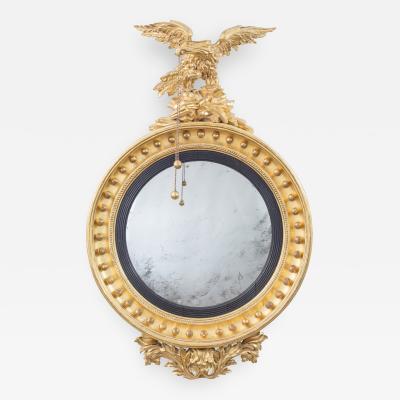 Regency Giltwood Convex Mirror with Eagle