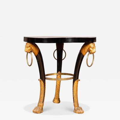 Regency Giltwood Satinwood and Ebony Center Table