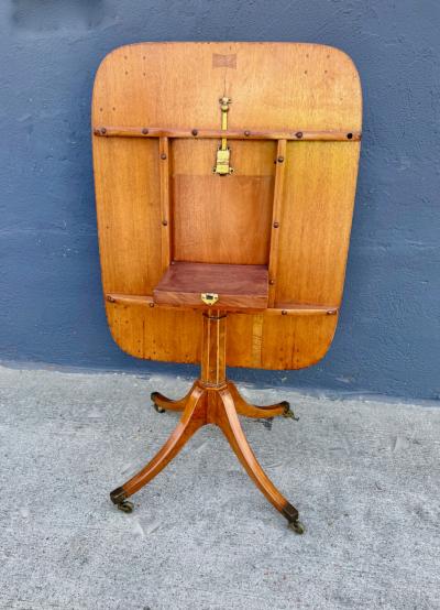 Regency Inlaid Mahogany tilt Top Table