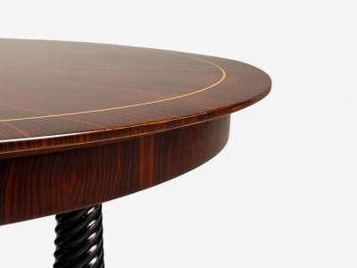 Regency Macassar Ebony Brass Inlay Center Table France 1970s