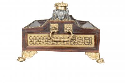 Regency Mahogany And Brass Inkstand