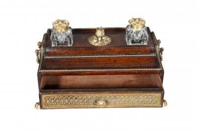 Regency Mahogany And Brass Inkstand
