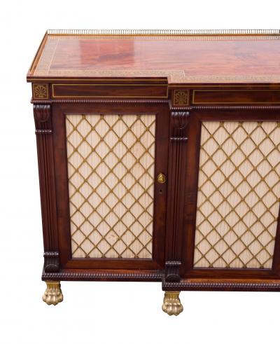 Regency Mahogany And Brass Inlaid Credenza From Westport House Ireland