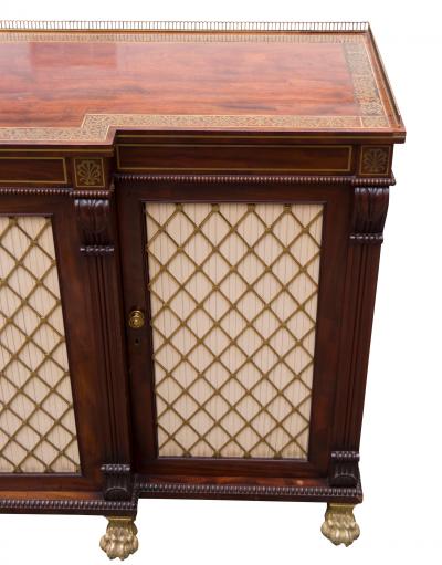 Regency Mahogany And Brass Inlaid Credenza From Westport House Ireland