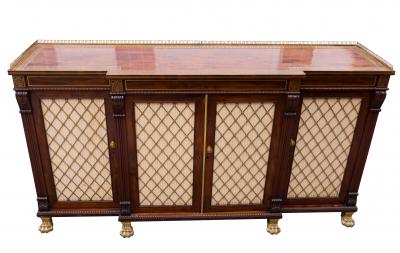 Regency Mahogany And Brass Inlaid Credenza From Westport House Ireland