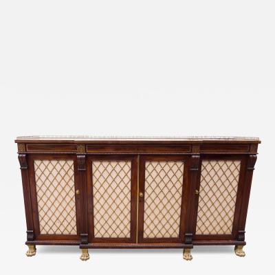 Regency Mahogany And Brass Inlaid Credenza From Westport House Ireland