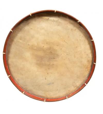 Regency Mahogany And Brass Studded Drum Now A Table