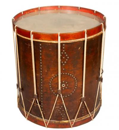 Regency Mahogany And Brass Studded Drum Now A Table