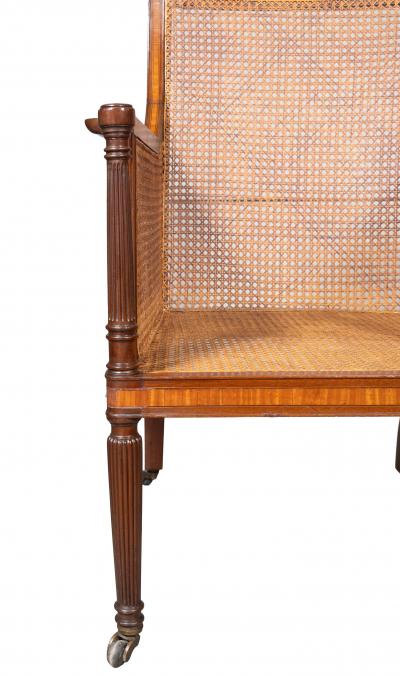 Regency Mahogany And Satinwood Caned Armchair