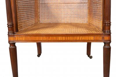 Regency Mahogany And Satinwood Caned Armchair