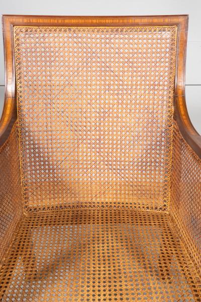 Regency Mahogany And Satinwood Caned Armchair