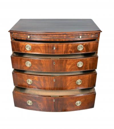 Regency Mahogany Bachelors Bowfront Chest Of Drawers