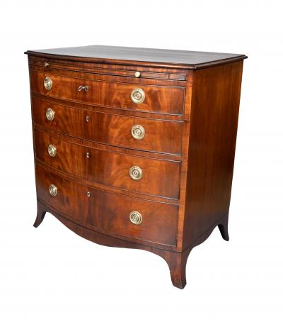 Regency Mahogany Bachelors Bowfront Chest Of Drawers