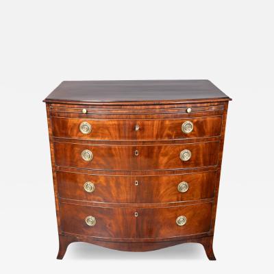 Regency Mahogany Bachelors Bowfront Chest Of Drawers