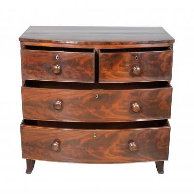 Regency Mahogany Bow Front Chest Of Drawers