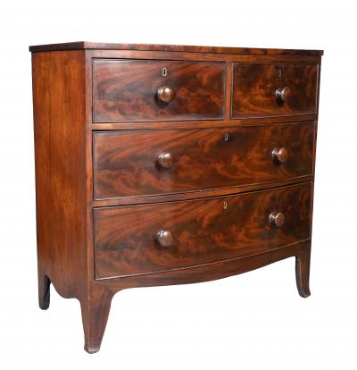 Regency Mahogany Bow Front Chest Of Drawers