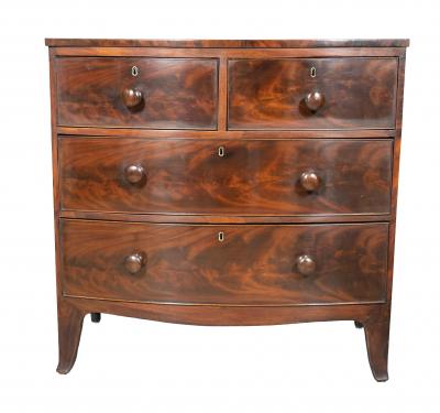 Regency Mahogany Bow Front Chest Of Drawers