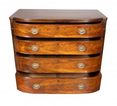 Regency Mahogany Bowfront Chest Of Drawers