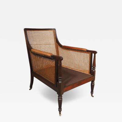 Regency Mahogany Caned Bergere