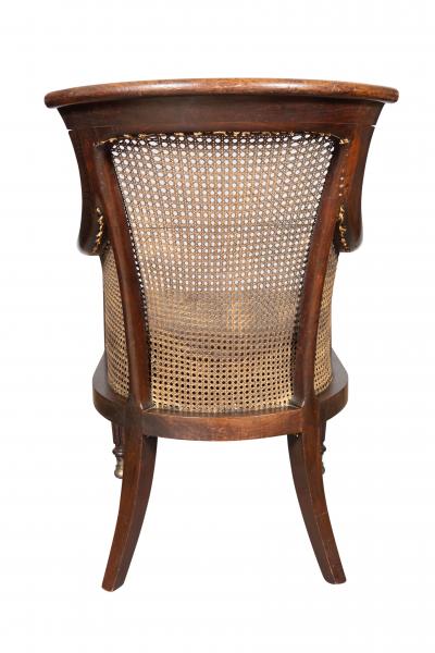 Regency Mahogany Caned Tub Chair