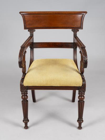 Regency Mahogany Desk Open Armchair