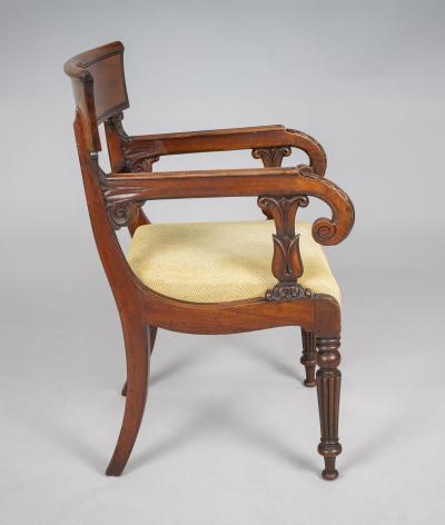 Regency Mahogany Desk Open Armchair