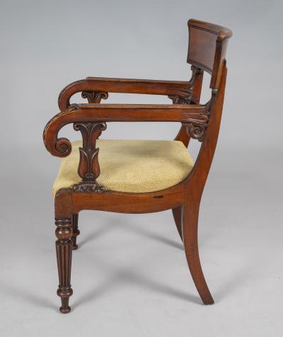 Regency Mahogany Desk Open Armchair
