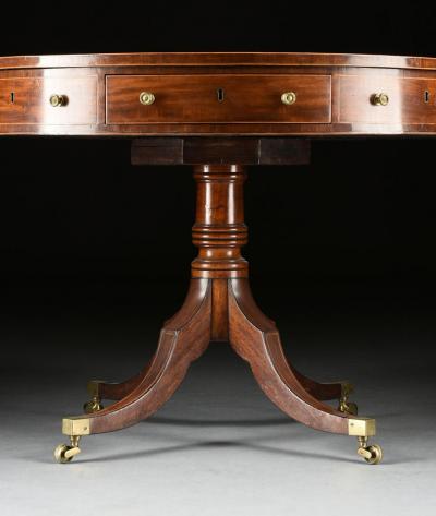 Regency Mahogany Drum Table