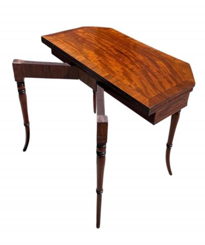Regency Mahogany Games Table with Leather top