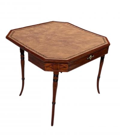 Regency Mahogany Games Table with Leather top