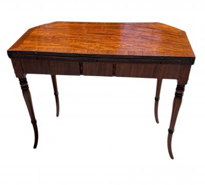 Regency Mahogany Games Table with Leather top