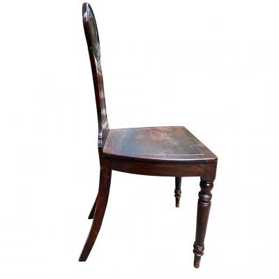Regency Mahogany Hall Chair with Armorial Crest