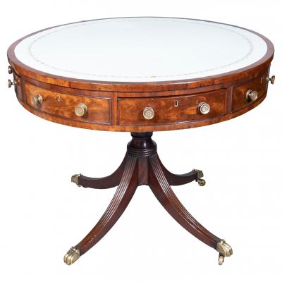 Regency Mahogany Library Drum Table