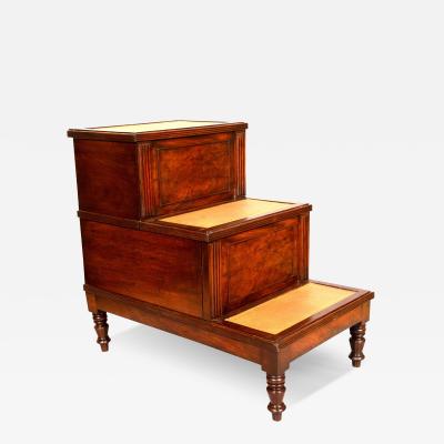 Regency Mahogany Library Steps