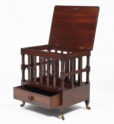 Regency Mahogany Lidded Canterbury