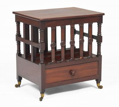 Regency Mahogany Lidded Canterbury