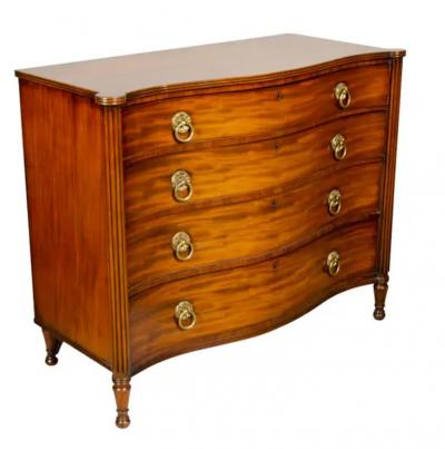 Regency Mahogany Serpentine Chest Of Drawers