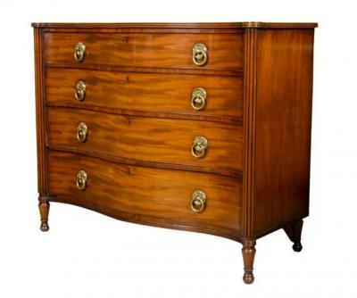 Regency Mahogany Serpentine Chest Of Drawers