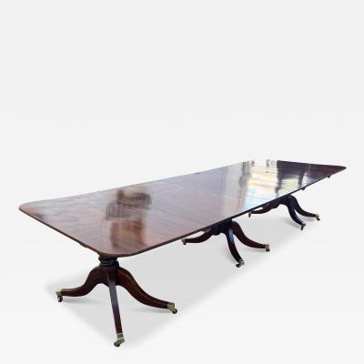 Regency Mahogany Three Pedestal Dining Table